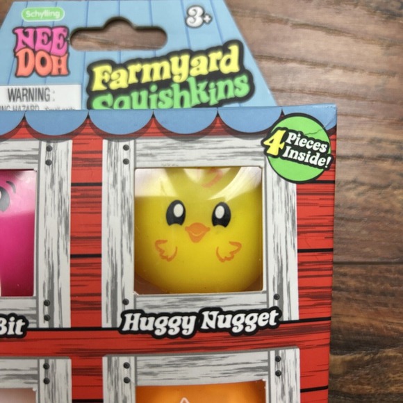 Nee Doh Farmyard Squishkins Animals Pig, Cow, Chicken, Horse NeeDoh 4 Pieces NEW - Picture 3 of 10